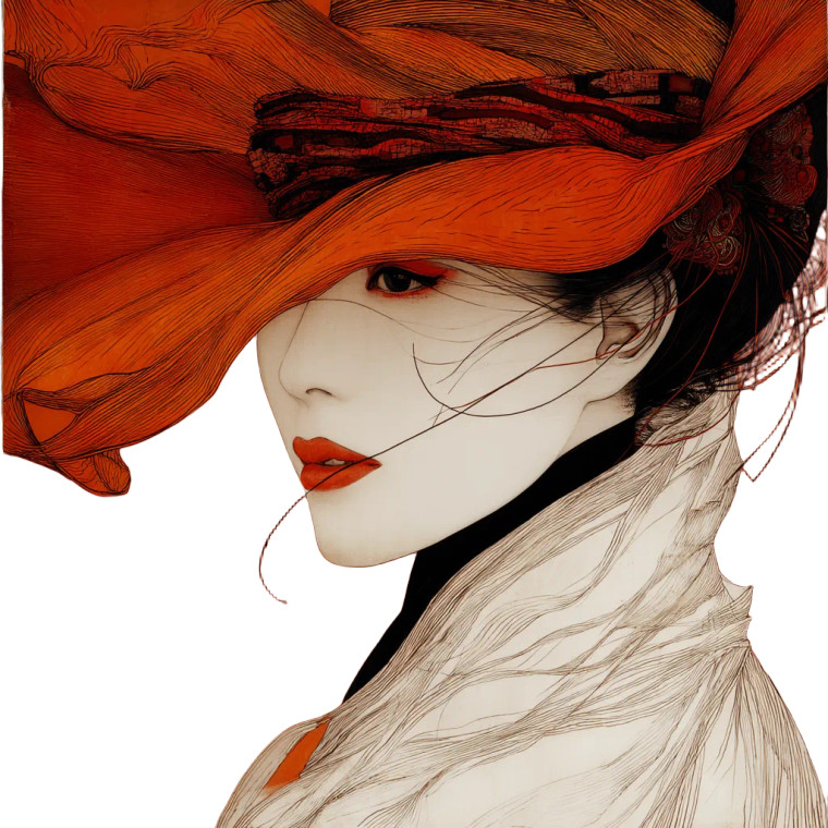 Stylized Asian Portrait V2 Vinyl Car Decal Sticker – Waterproof & UV-Resistant 