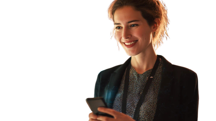 Professional Woman Smiling V2 Vinyl Car Decal Sticker – Waterproof & UV-Resistant 