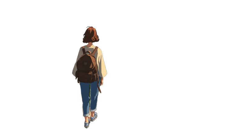 Korean Woman Walking V3 Vinyl Car Decal Sticker – Waterproof & UV-Resistant 