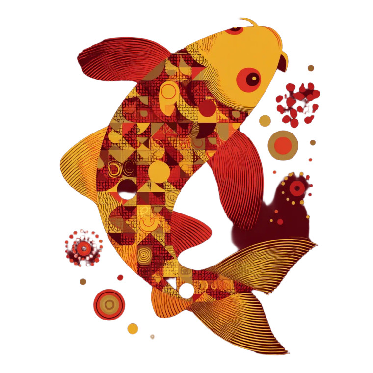 Abstract Koi Fish Vinyl Car Decal Sticker – Waterproof & UV-Resistant 