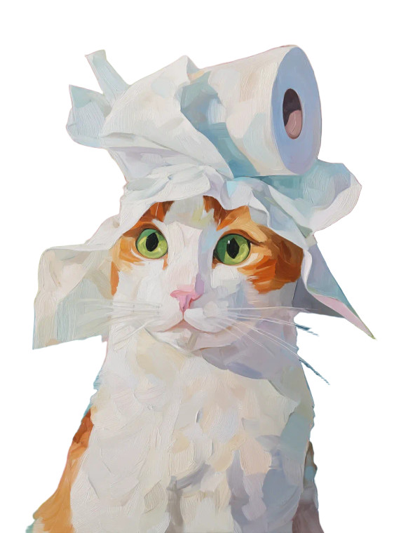 Whimsical Cat Art V4 Vinyl Car Decal Sticker – Waterproof & UV-Resistant 