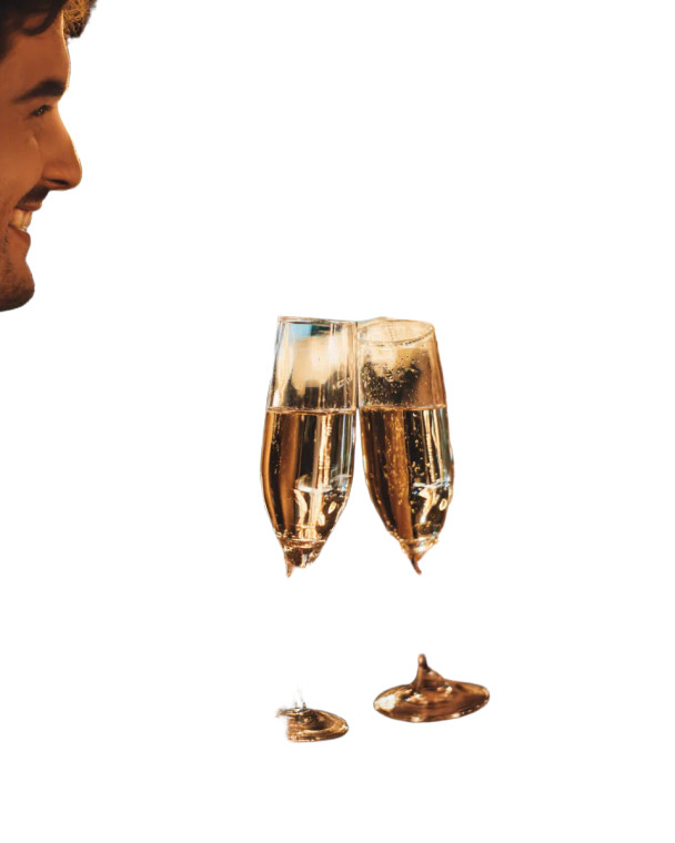 Elegant Champagne Moment Vinyl Car Decal Sticker – Waterproof & UV-Resistant 