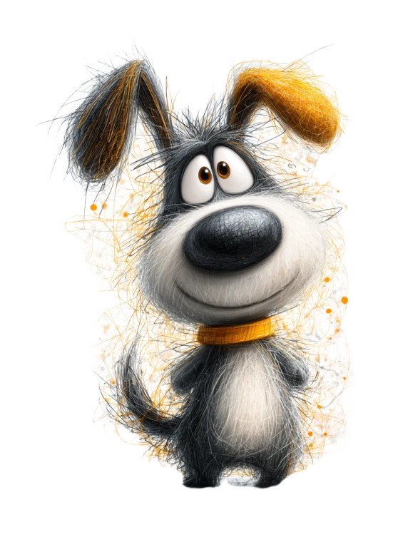Scribble Cartoon Dog Vinyl Car Decal Sticker – Waterproof & UV-Resistant 