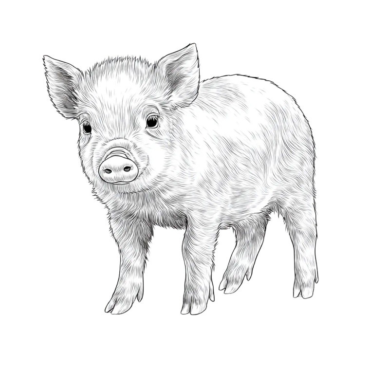 Baby Pig Coloring Vinyl Car Decal Sticker – Waterproof & UV-Resistant 