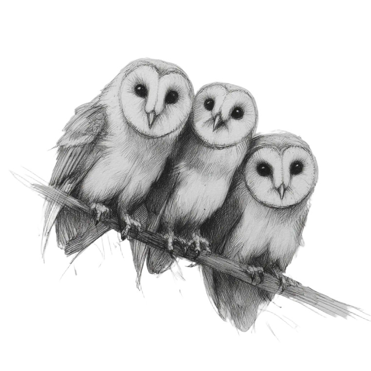 Cute Barn Owls Vinyl Car Decal Sticker – Waterproof & UV-Resistant 