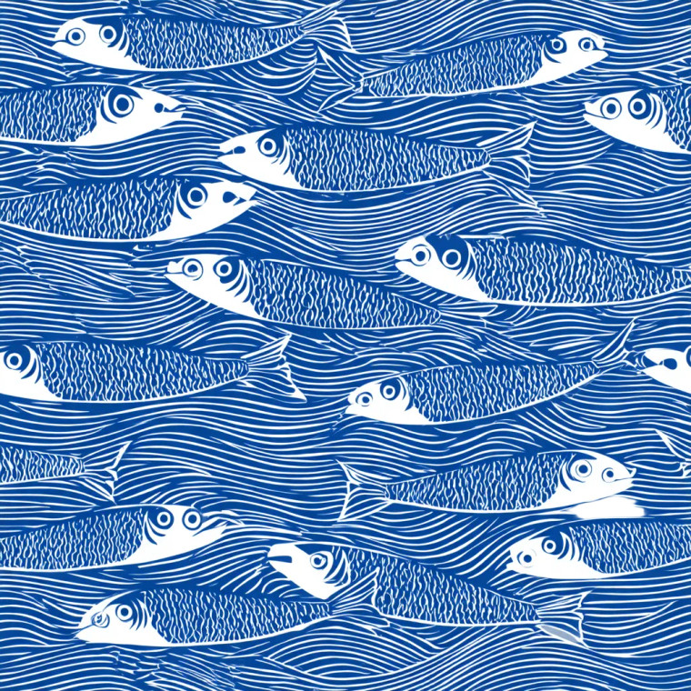 Mediterranean Sardine Vinyl Car Decal Sticker – Waterproof & UV-Resistant 