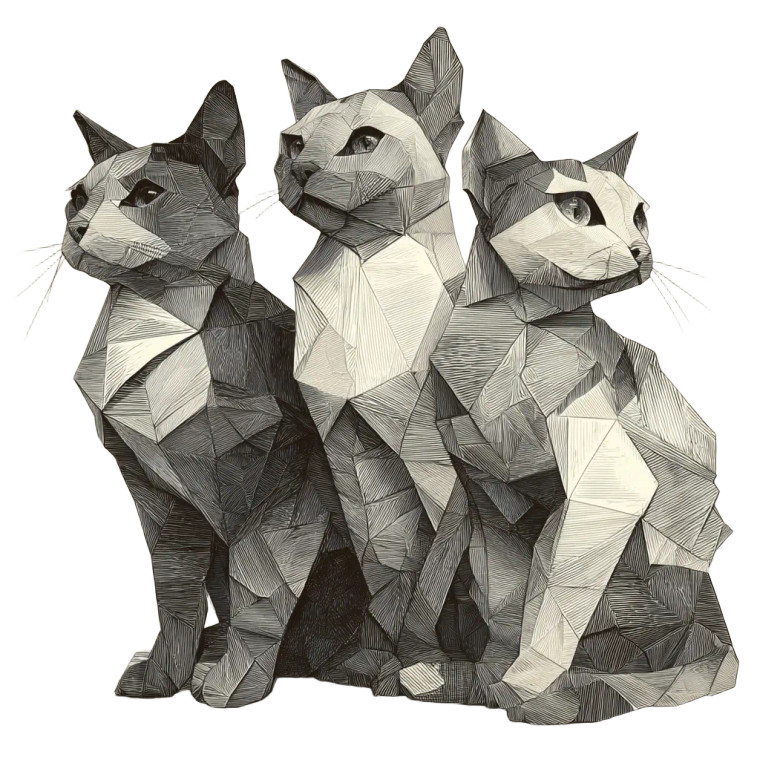 Origami Cats Tattoo Vinyl Car Decal Sticker – Waterproof & UV-Resistant 