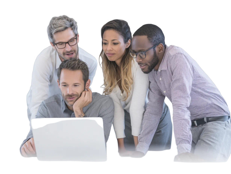 Young Professionals Discussing Vinyl Car Decal Sticker – Waterproof & UV-Resistant 