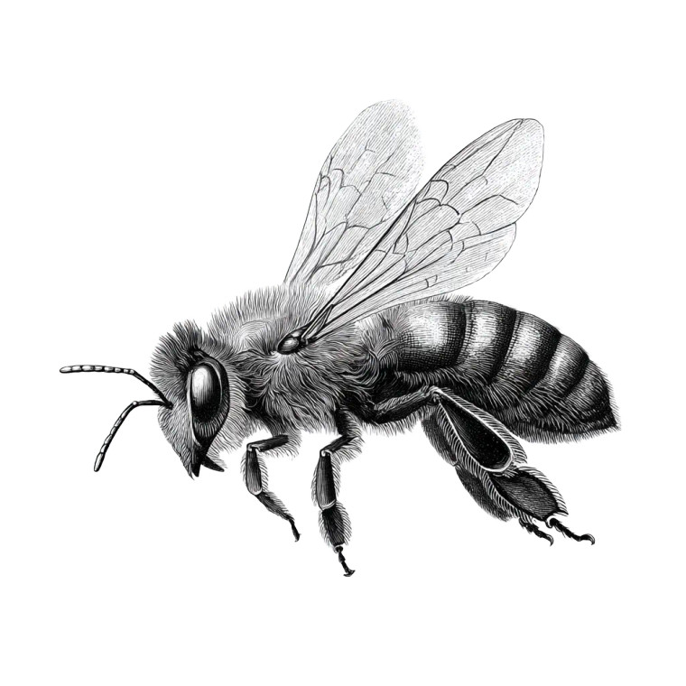 Victorian Flying Bee Vinyl Car Decal Sticker – Waterproof & UV-Resistant 