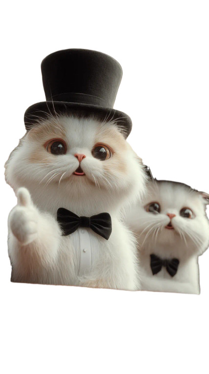 Dapper Cat Duo Vinyl Car Decal Sticker – Waterproof & UV-Resistant 