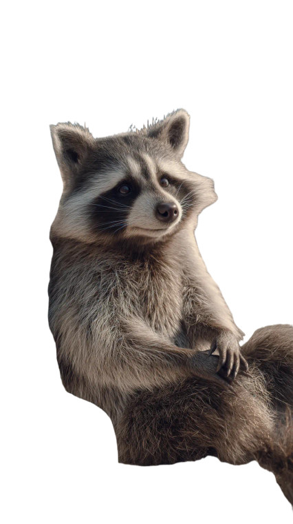 Anthropomorphic Raccoon V2 Vinyl Car Decal Sticker – Waterproof & UV-Resistant 