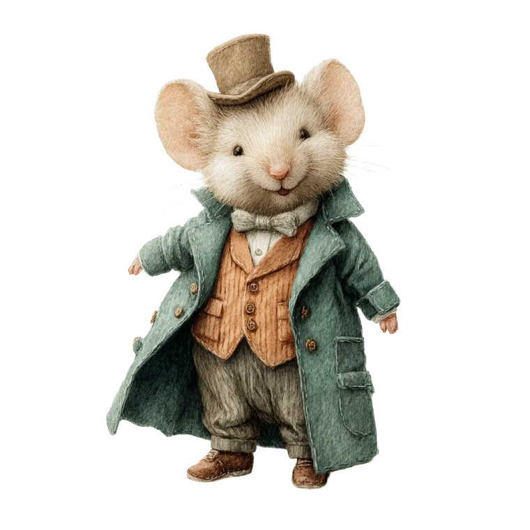 Victorian Mouse Vinyl Car Decal Sticker – Waterproof & UV-Resistant 