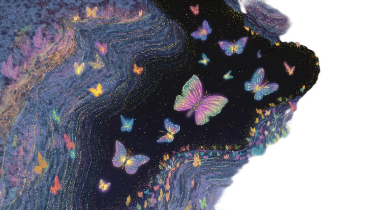 Fantasy Butterfly Scene V2 Vinyl Car Decal Sticker – Waterproof & UV-Resistant 