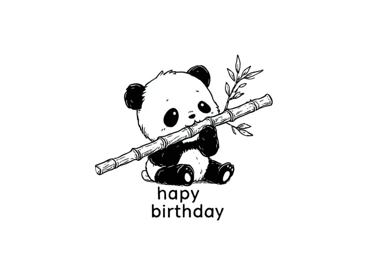 Panda Birthday Vinyl Car Decal Sticker – Waterproof & UV-Resistant 