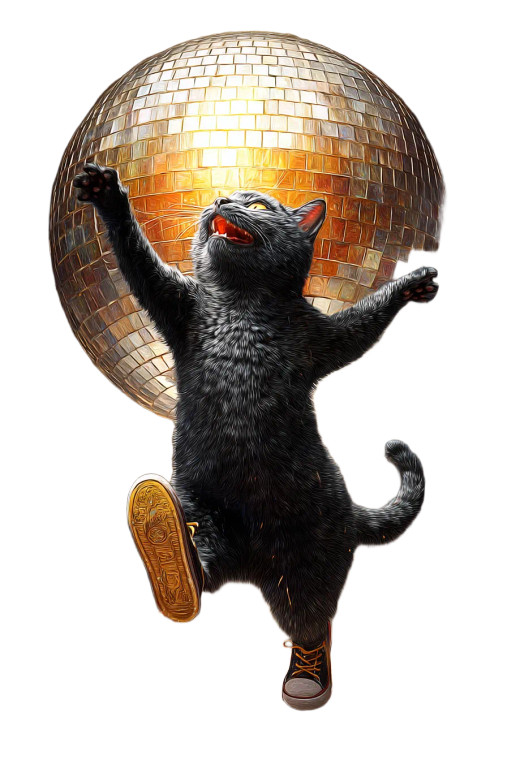 Disco Dancing Cat Vinyl Car Decal Sticker – Waterproof & UV-Resistant 