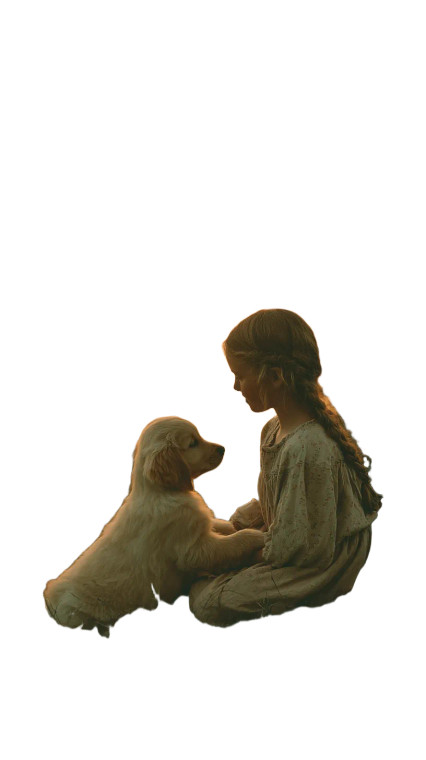 Puppy And Girl Vinyl Car Decal Sticker – Waterproof & UV-Resistant 