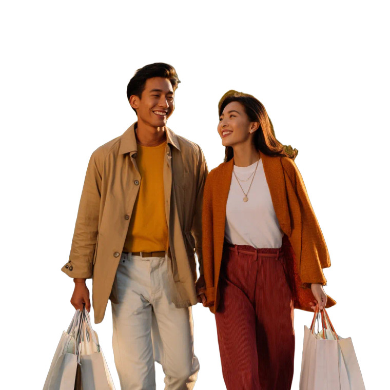 Smiling Couple Outdoors Vinyl Car Decal Sticker – Waterproof & UV-Resistant 