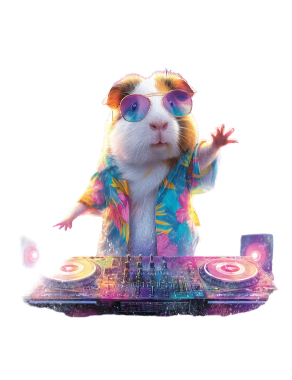 Dj Guinea Pig Vinyl Car Decal Sticker – Waterproof & UV-Resistant 