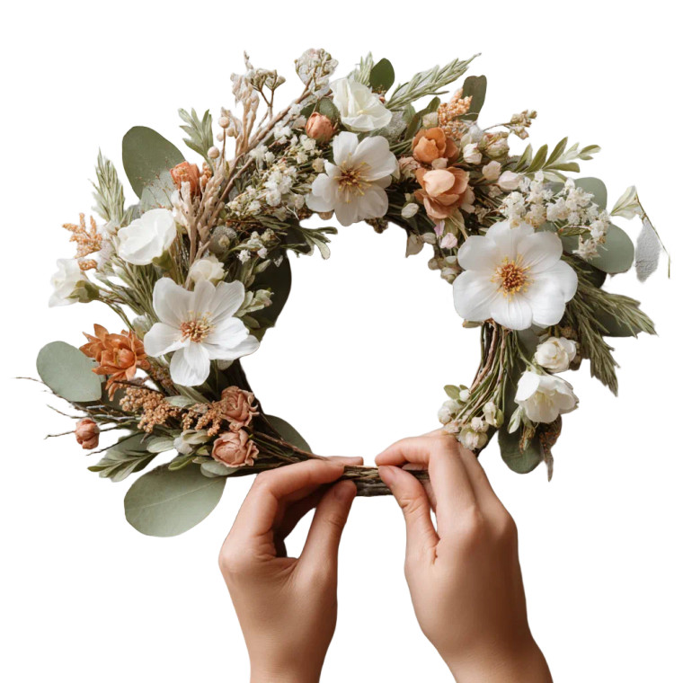 Colorful Flower Wreath Vinyl Car Decal Sticker – Waterproof & UV-Resistant 