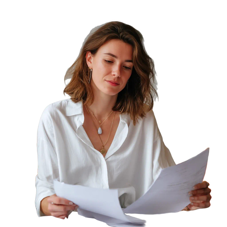 Businesswoman Reading Vinyl Car Decal Sticker – Waterproof & UV-Resistant 