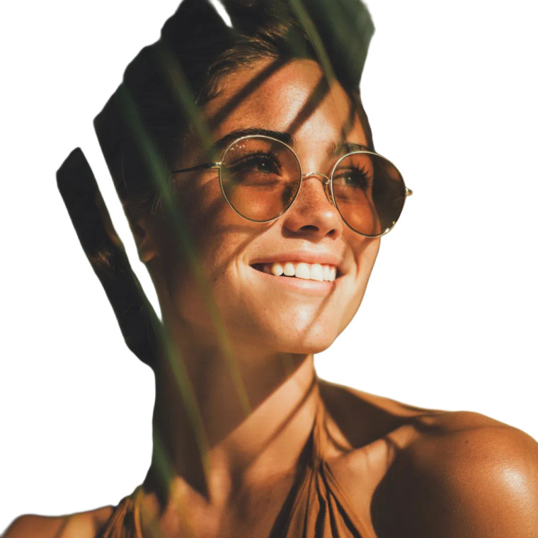 Summer Smiling Woman Vinyl Car Decal Sticker – Waterproof & UV-Resistant 