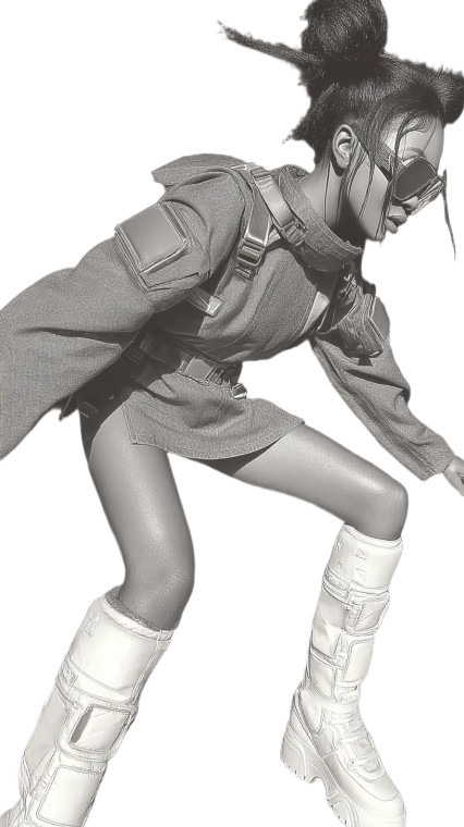 Cyberpunk Ballerina Moon Vinyl Car Decal Sticker – Waterproof & UV-Resistant 