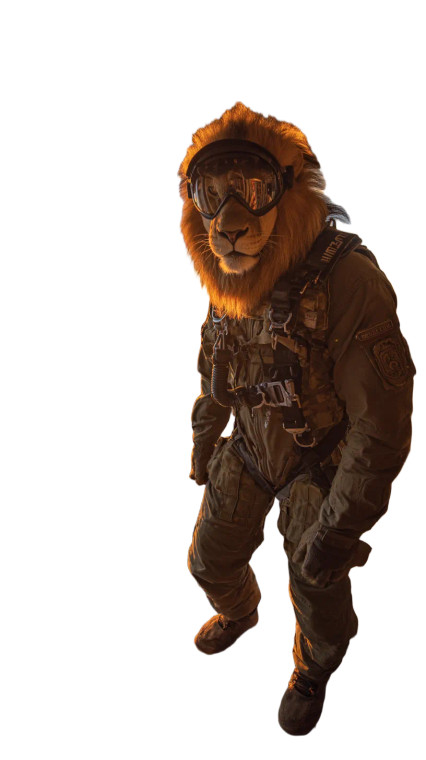 Skydiving Lion Vinyl Car Decal Sticker – Waterproof & UV-Resistant 