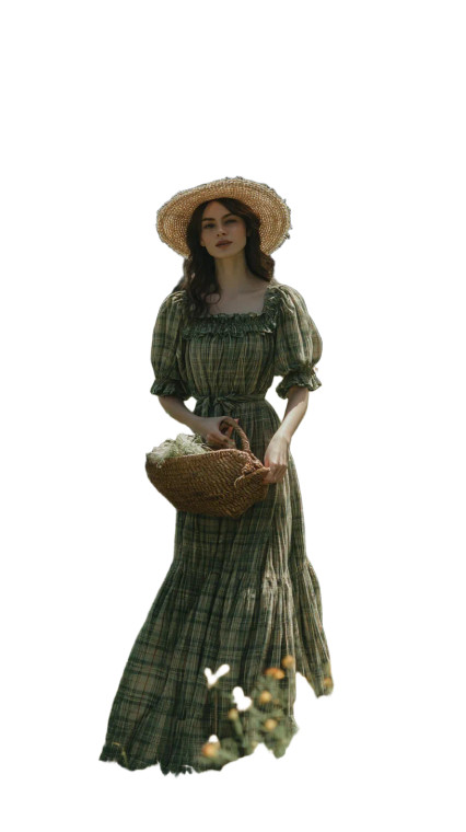 Rustic Countryside Woman Vinyl Car Decal Sticker – Waterproof & UV-Resistant 