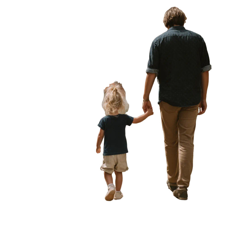 Father And Daughter Walk Vinyl Car Decal Sticker – Waterproof & UV-Resistant 
