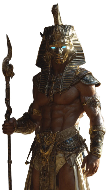 Golden Pharaoh Warrior Vinyl Car Decal Sticker – Waterproof & UV-Resistant 