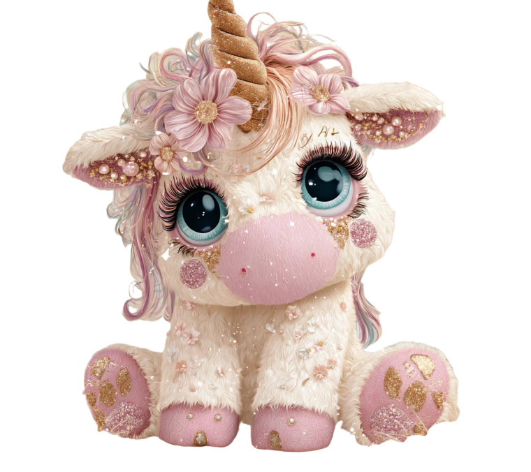 Kawaii Unicorn Teddy Vinyl Car Decal Sticker – Waterproof & UV-Resistant 