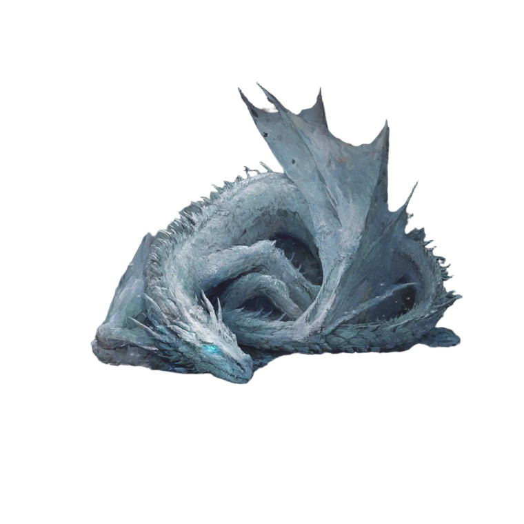 Ice Dragon Slumbers Vinyl Car Decal Sticker – Waterproof & UV-Resistant 