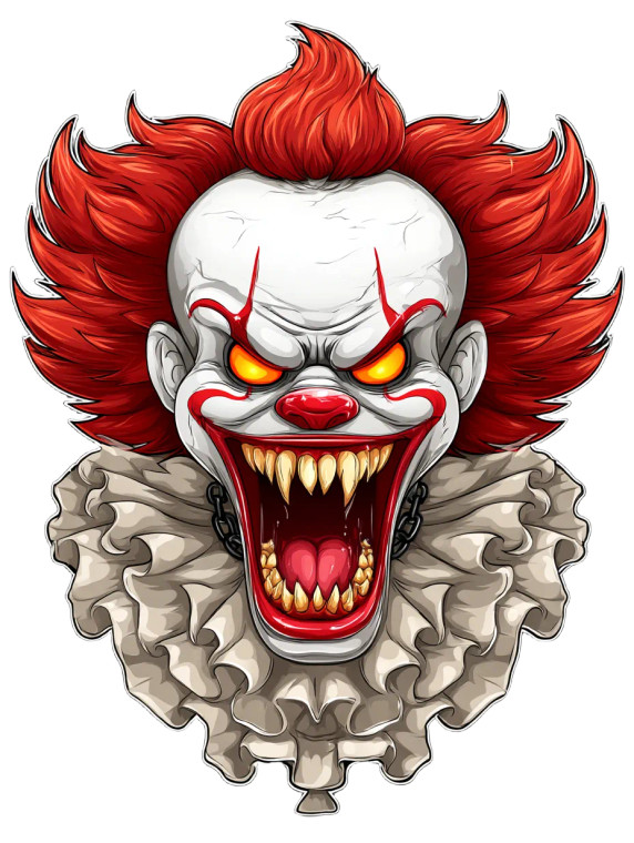 Horror Movie Clown Vinyl Car Decal Sticker – Waterproof & UV-Resistant 