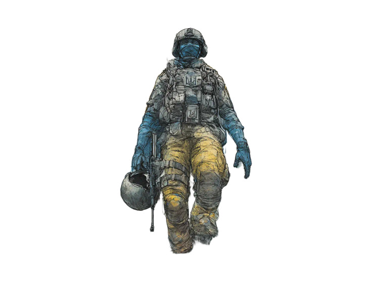 Ukrainian Soldier Mural Vinyl Car Decal Sticker – Waterproof & UV-Resistant 