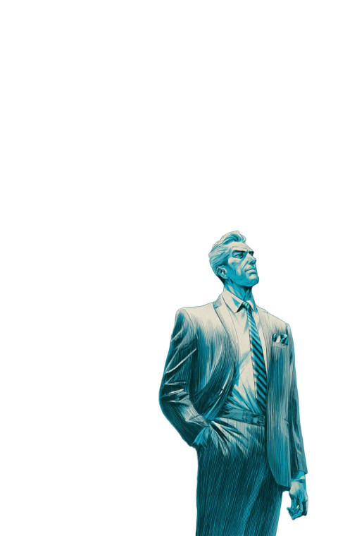 Caped Businessman Vinyl Car Decal Sticker – Waterproof & UV-Resistant 