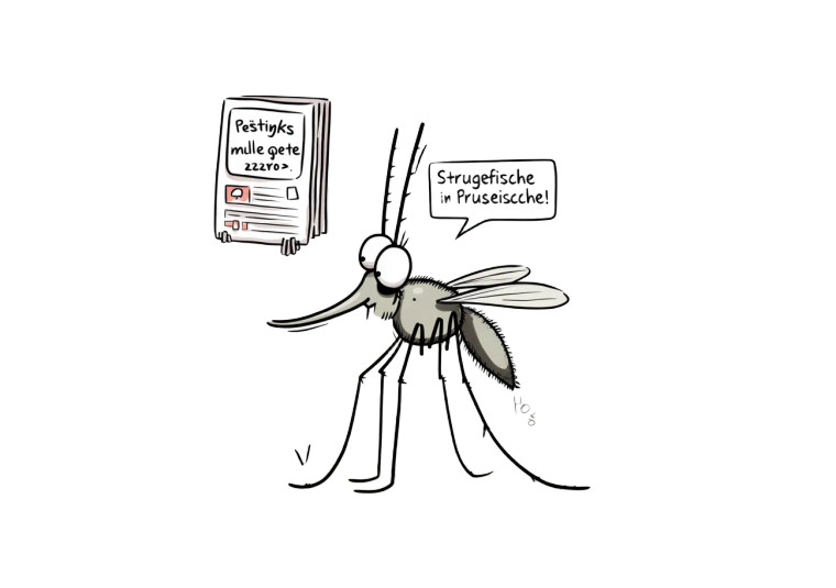 Cartoon Mosquito Robot Vinyl Car Decal Sticker – Waterproof & UV-Resistant 