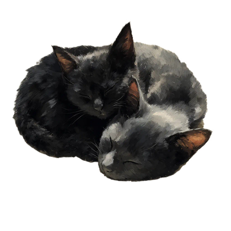 Sleeping Kitten Statue Vinyl Car Decal Sticker – Waterproof & UV-Resistant 