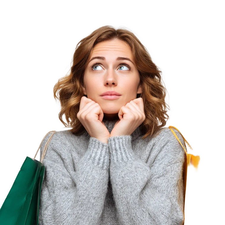 Excited Shopper Vinyl Car Decal Sticker – Waterproof & UV-Resistant 