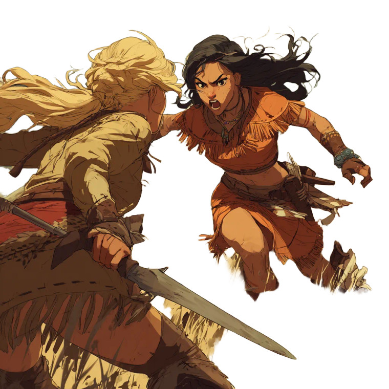 Western Fantasy Duel Vinyl Car Decal Sticker – Waterproof & UV-Resistant 