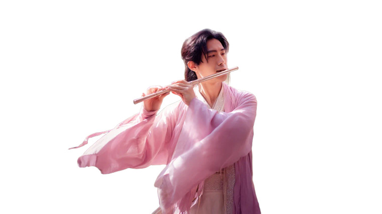 Flute In Blossoms Vinyl Car Decal Sticker – Waterproof & UV-Resistant 