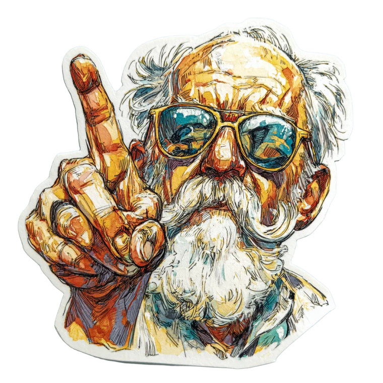 Rebel Old Man Vinyl Car Decal Sticker – Waterproof & UV-Resistant 
