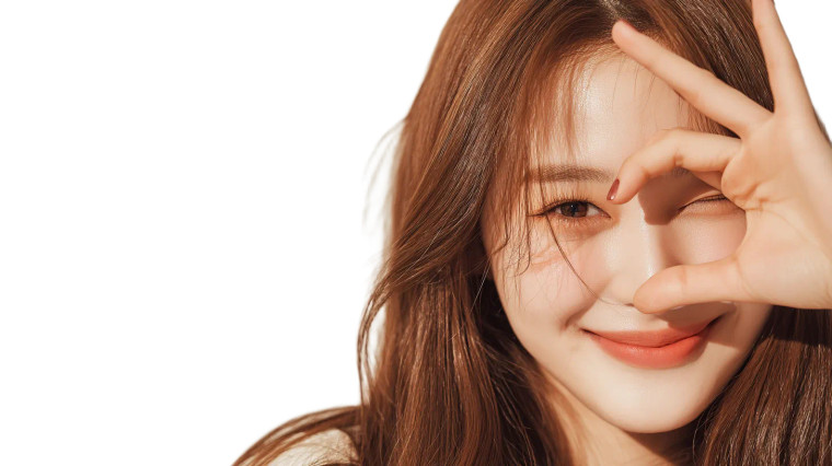 Cheerful Korean Woman V5 Vinyl Car Decal Sticker – Waterproof & UV-Resistant 