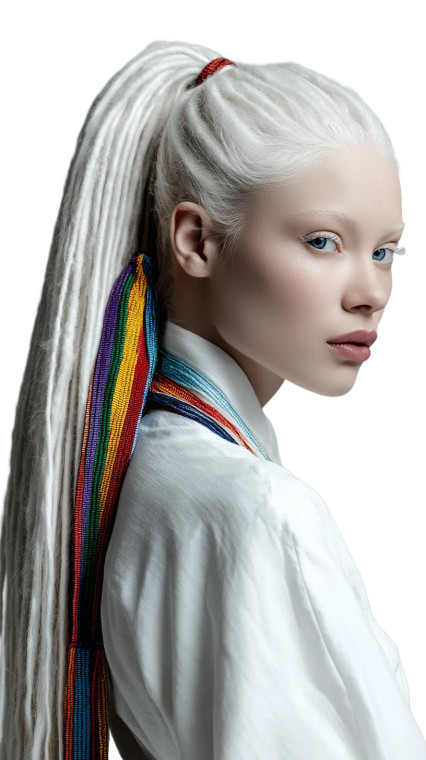 Albino Model Portrait V2 Vinyl Car Decal Sticker – Waterproof & UV-Resistant 