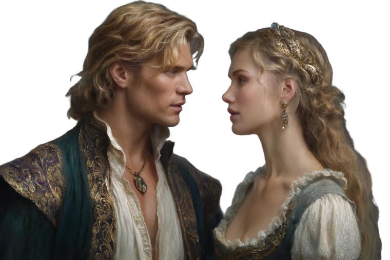 Victorian Lovers' Gaze Vinyl Car Decal Sticker – Waterproof & UV-Resistant 