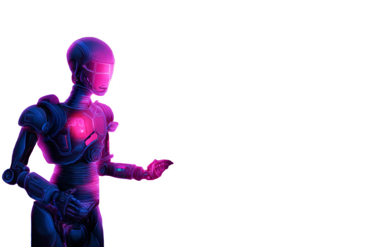 Futuristic Glowing Robot Vinyl Car Decal Sticker – Waterproof & UV-Resistant 