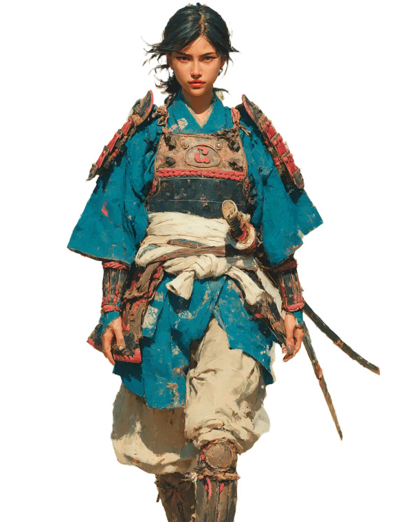 Samurai Portrait V31 Vinyl Car Decal Sticker – Waterproof & UV-Resistant 