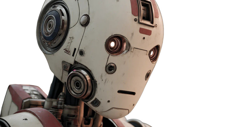 Humanoid Robot Face Vinyl Car Decal Sticker – Waterproof & UV-Resistant 