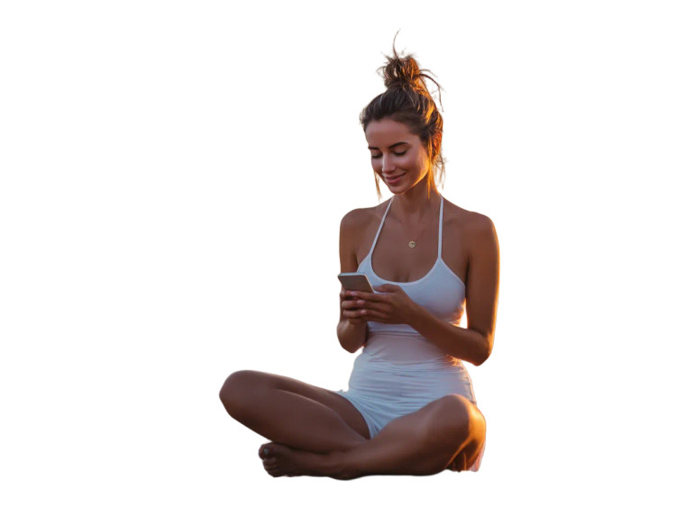 Meditating Girl Smiles Vinyl Car Decal Sticker – Waterproof & UV-Resistant 