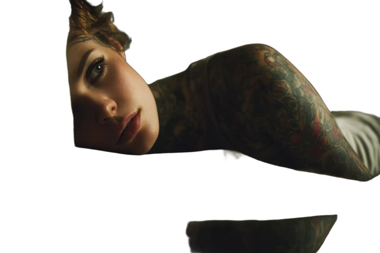 Tattooed Woman Reflection Vinyl Car Decal Sticker – Waterproof & UV-Resistant 