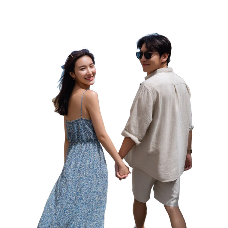 Romantic Seaside Couple V2 Vinyl Car Decal Sticker – Waterproof & UV-Resistant 